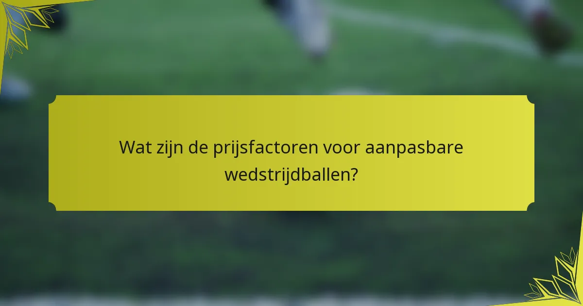 Wat zijn de prijsfactoren voor aanpasbare wedstrijdballen?