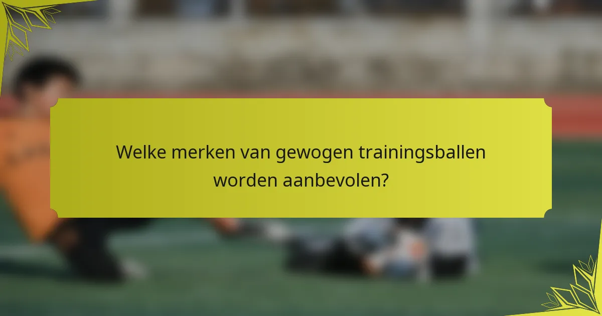 Welke merken van gewogen trainingsballen worden aanbevolen?
